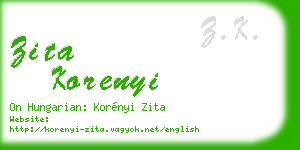 zita korenyi business card